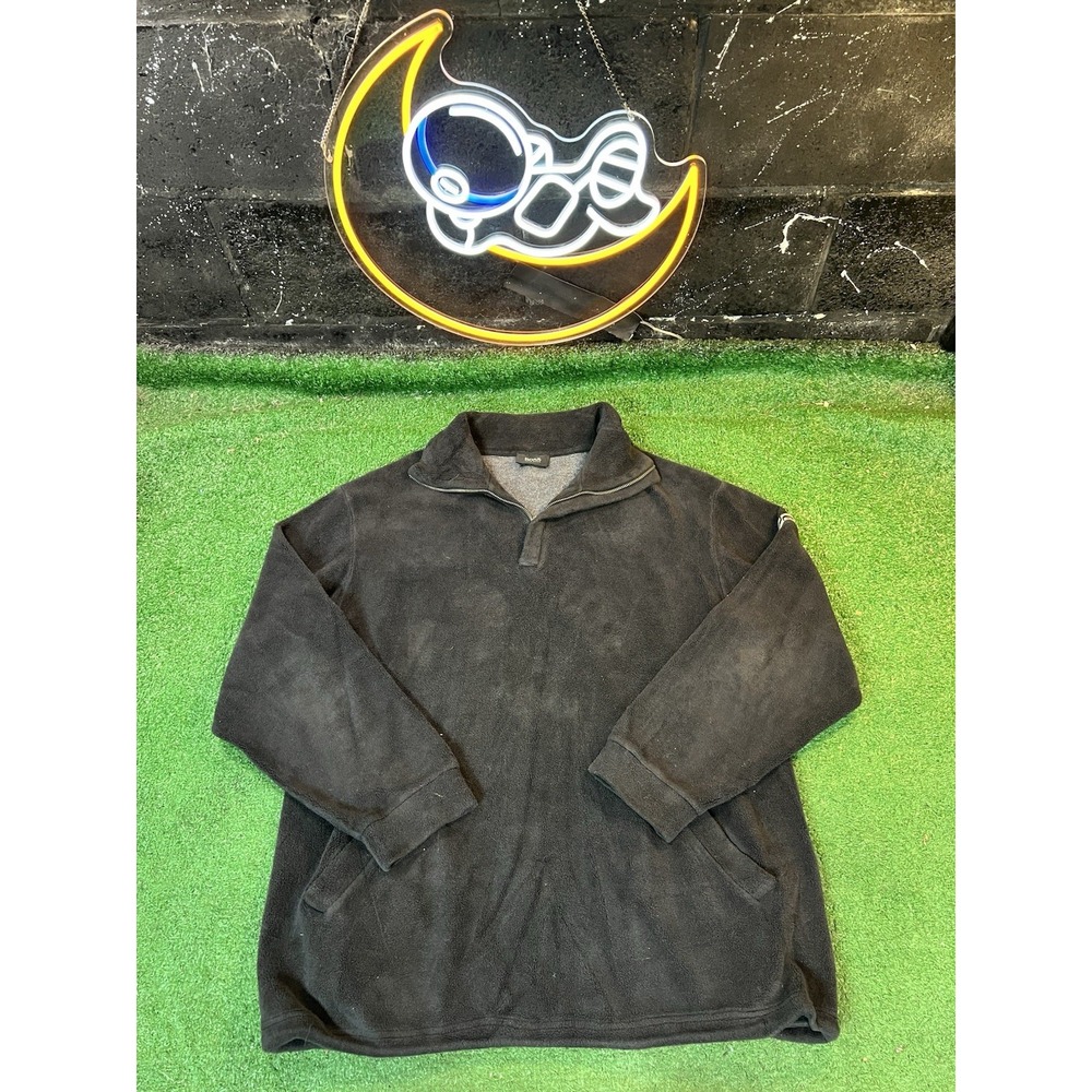 Hugo Boss Ski 1/4 Zip Up Black Pullover‎ Fleece Sweater Shirt Mens Large